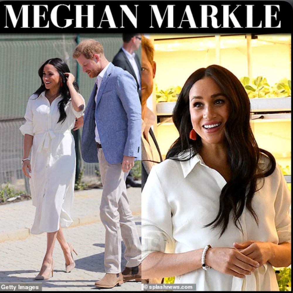 BNWT Hannah Lavery White Tencel Shirtdress Sz 12(US) ASO Meghan Markle